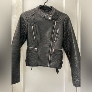 VEGAN faux leather biker jacket from Laundry By Design